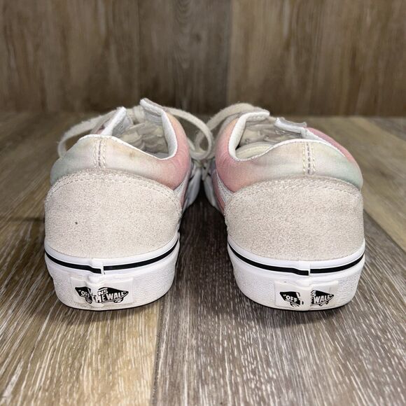 Vans Old Skool Womens US Size 6 Pink White Suede Skate Tie Dye Sneaker Shoes - Picture 7 of 11